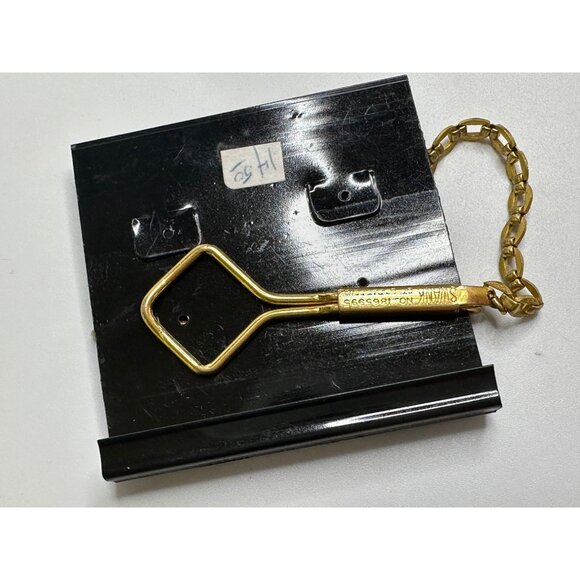 Vintage Gold Tone Square Link Box Chain SWANK Tie Bar Clip - Picture 2 of 11